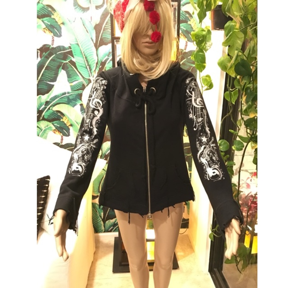 Lauren Moshi Hooded Zip Up Sweater